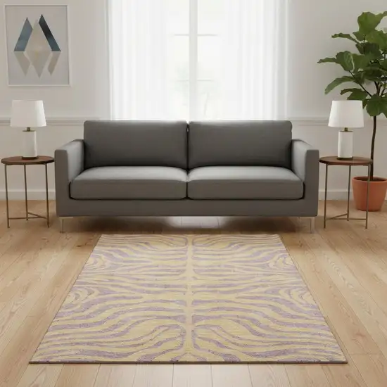 Peach And Lavender Animal Print Washable Area Rug With UV Protection Photo 2