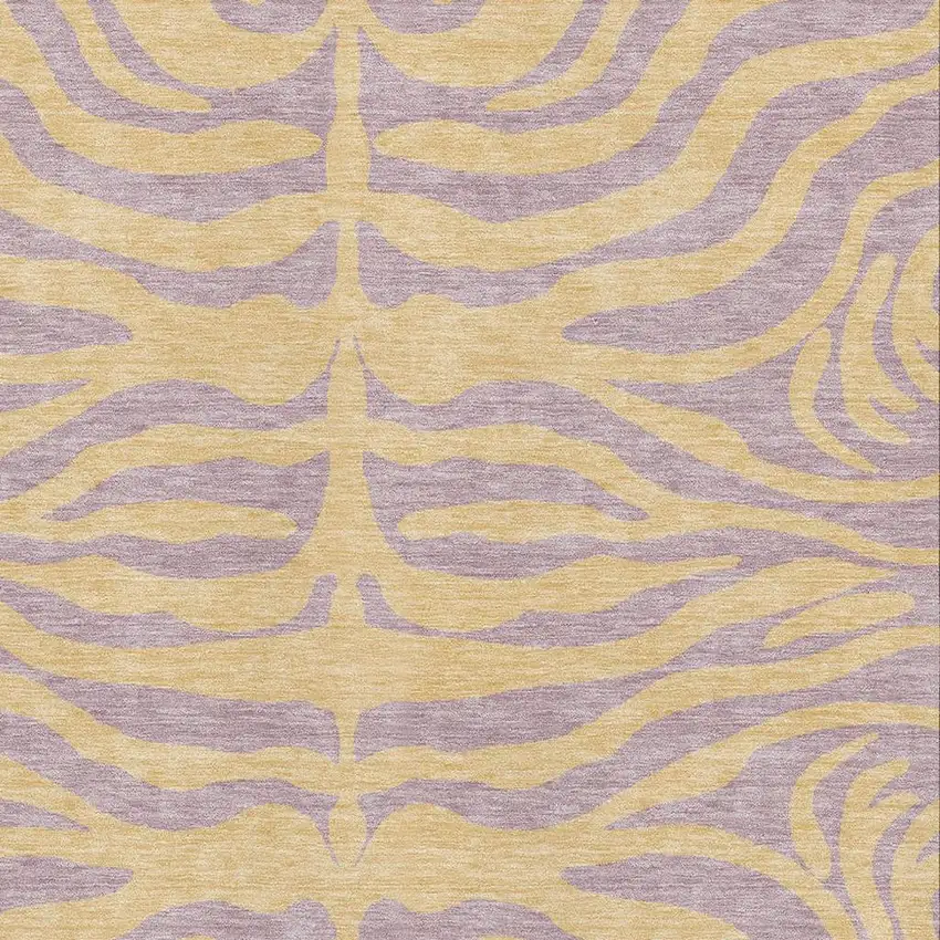 Peach And Lavender Animal Print Washable Area Rug With UV Protection Photo 2