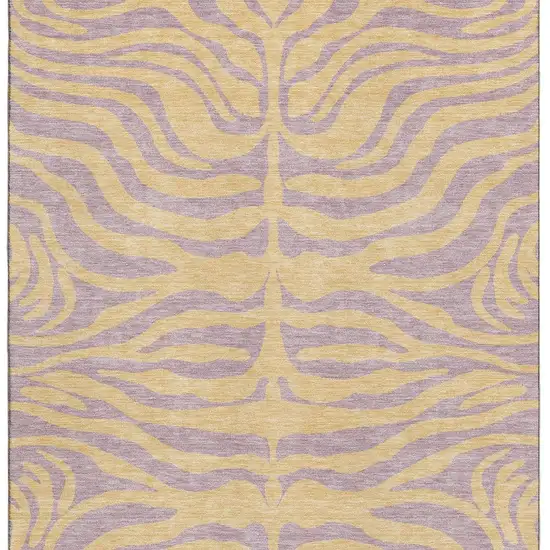 Peach And Lavender Animal Print Washable Area Rug With UV Protection Photo 3