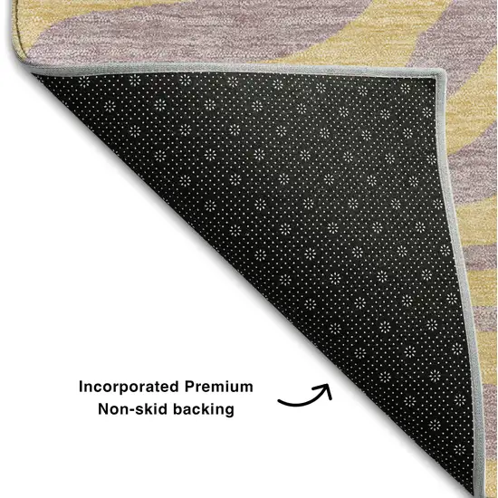 Peach And Lavender Animal Print Washable Area Rug With UV Protection Photo 6