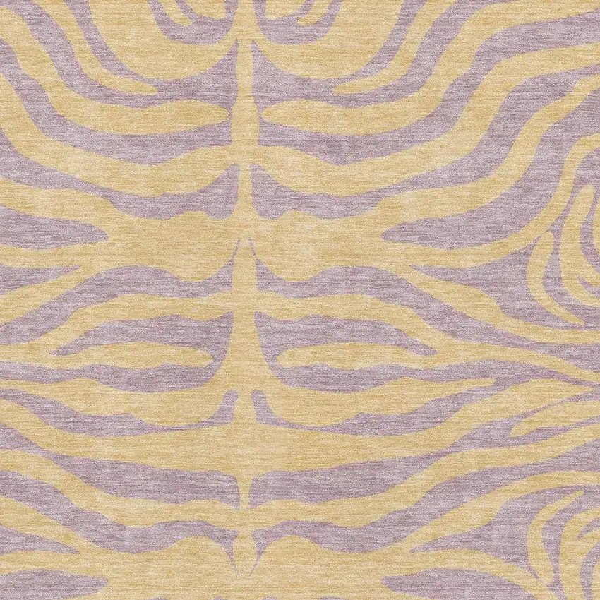 Peach And Lavender Animal Print Washable Area Rug With UV Protection Photo 2