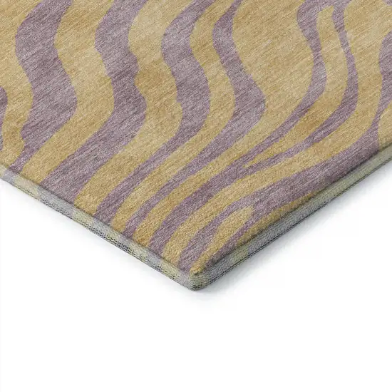 Peach And Lavender Animal Print Washable Area Rug With UV Protection Photo 7