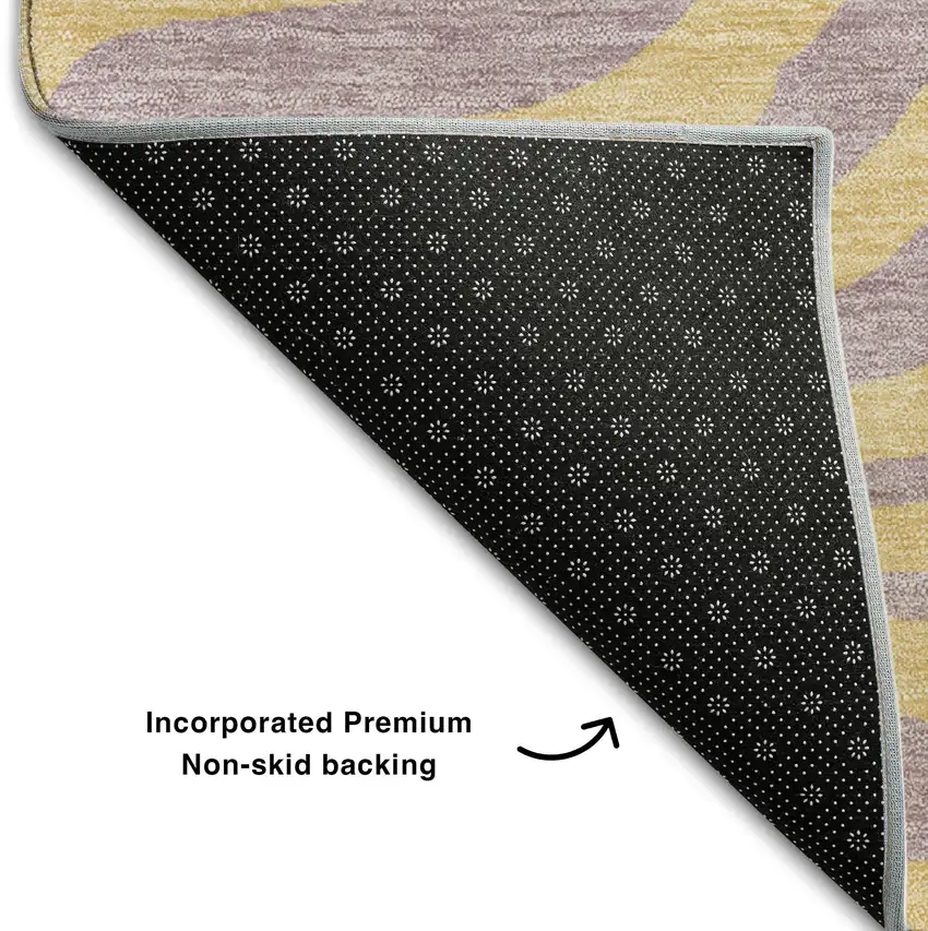 Peach And Lavender Animal Print Washable Area Rug With UV Protection Photo 6