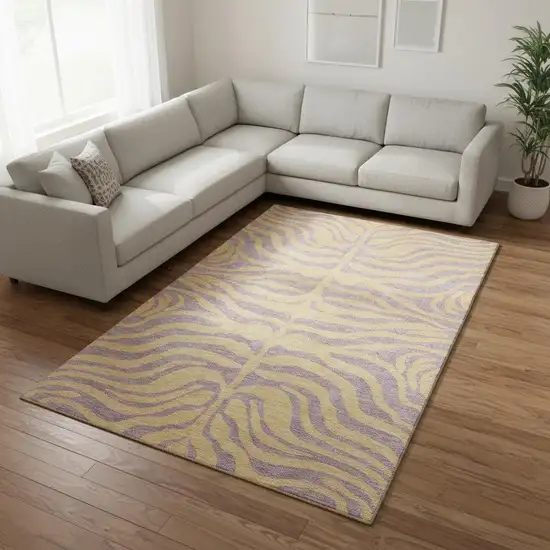 Peach And Lavender Animal Print Washable Area Rug With UV Protection Photo 2