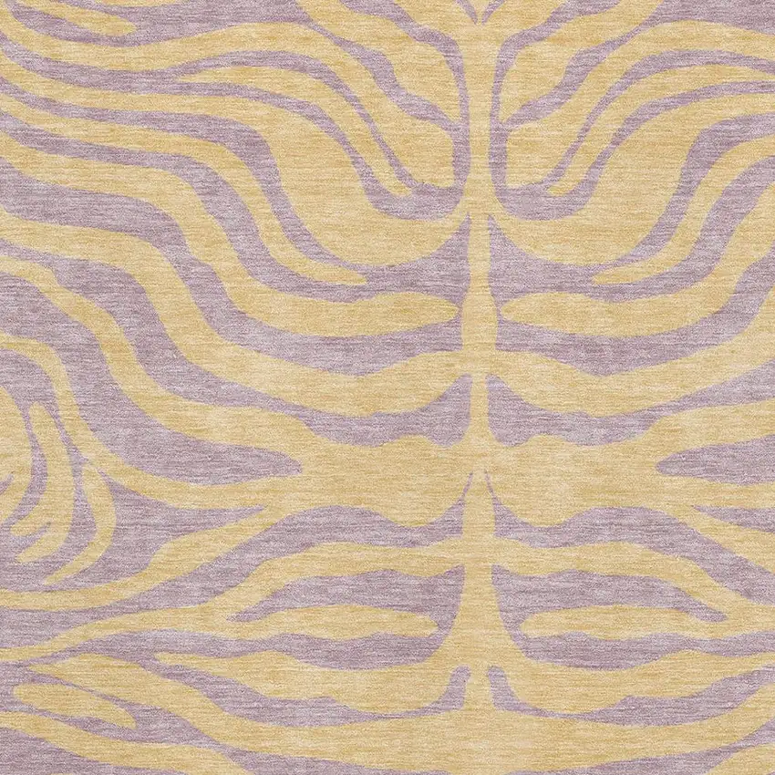 Peach And Lavender Animal Print Washable Area Rug With UV Protection Photo 2