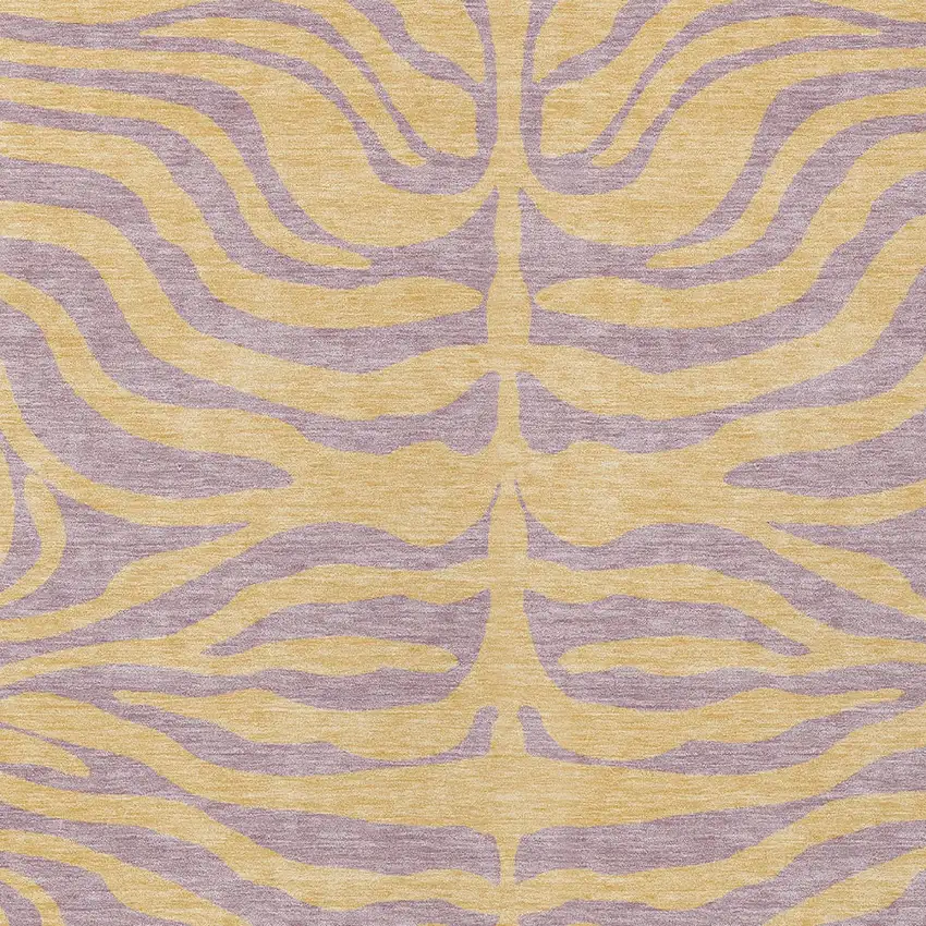 Peach And Purple Animal Print Washable Indoor Outdoor Area Rug Photo 5