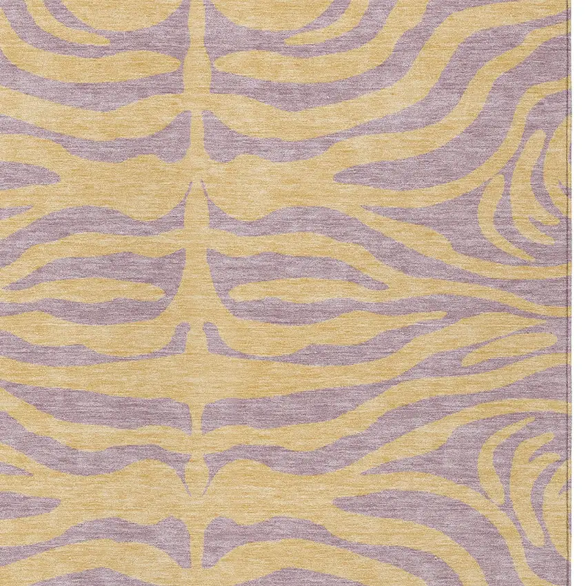 Peach And Purple Animal Print Washable Indoor Outdoor Area Rug Photo 5