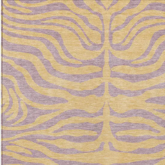 Peach And Purple Animal Print Washable Indoor Outdoor Area Rug Photo 4