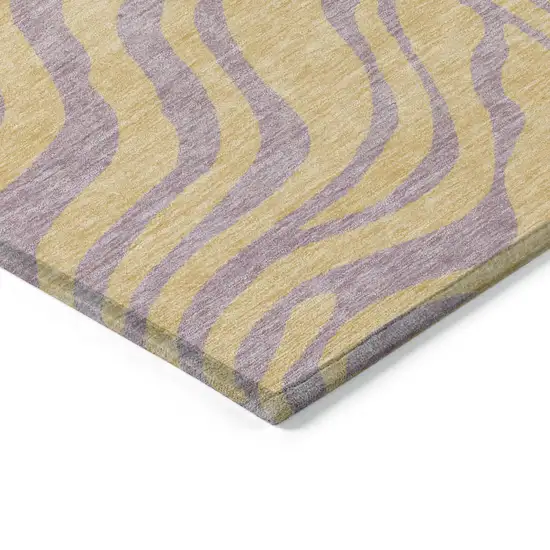 Peach And Purple Animal Print Washable Indoor Outdoor Area Rug Photo 4
