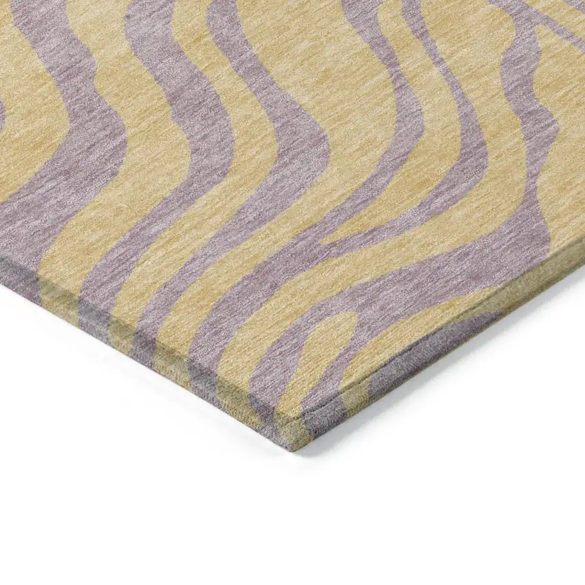 Peach And Purple Animal Print Washable Indoor Outdoor Area Rug Photo 4