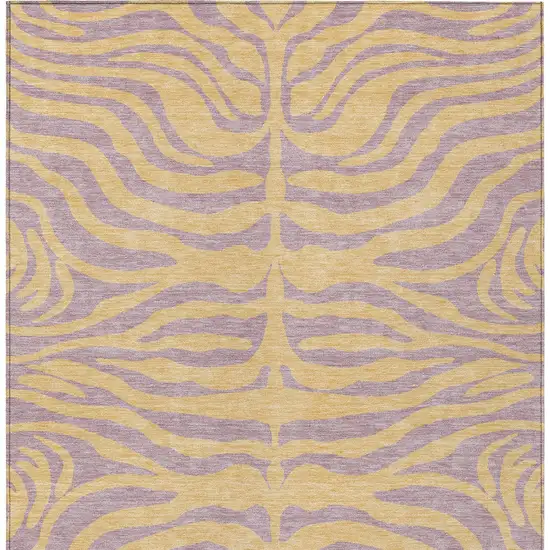 Peach And Purple Animal Print Washable Indoor Outdoor Area Rug Photo 6