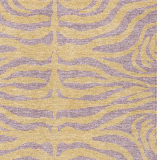 Peach And Purple Animal Print Washable Indoor Outdoor Area Rug Photo 5