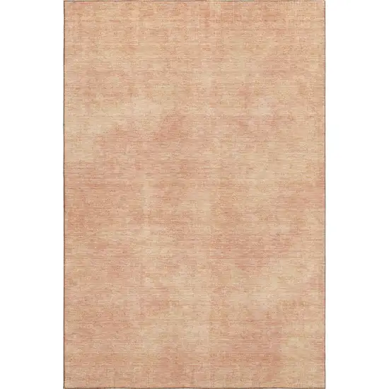 Peach And Salmon Abstract Washable Area Rug With UV Protection Photo 5