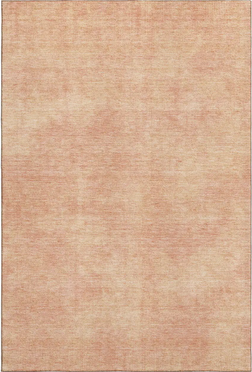 Peach And Salmon Abstract Washable Area Rug With UV Protection Photo 5