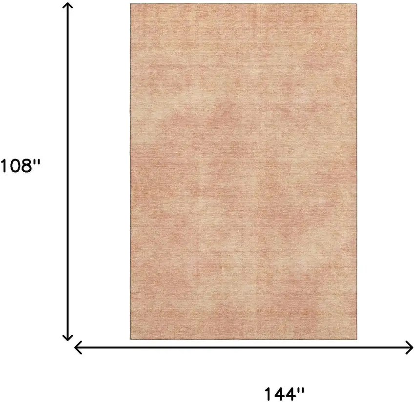 Peach And Salmon Abstract Washable Area Rug With UV Protection Photo 6
