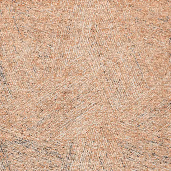 Peach Blue And Ivory Abstract Washable Indoor Outdoor Area Rug Photo 5
