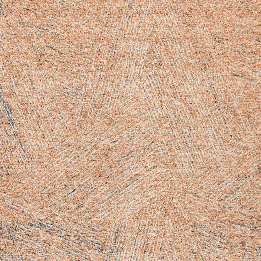 Peach Blue And Ivory Abstract Washable Indoor Outdoor Area Rug Photo 5