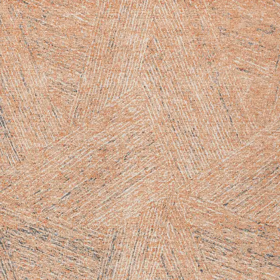 Peach Blue And Ivory Abstract Washable Indoor Outdoor Area Rug Photo 5