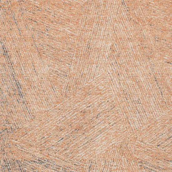 Peach Blue And Ivory Abstract Washable Indoor Outdoor Area Rug Photo 5