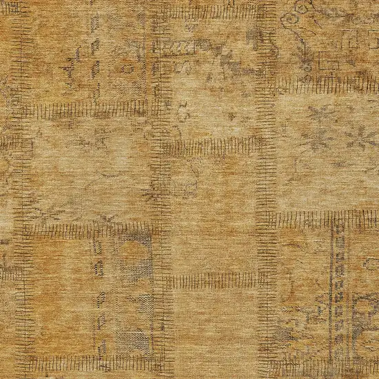 Peach Gray And Charcoal Patchwork Washable Indoor Outdoor Area Rug Photo 5