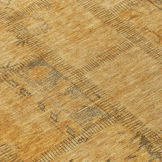 Peach Gray And Charcoal Patchwork Washable Indoor Outdoor Area Rug Photo 7