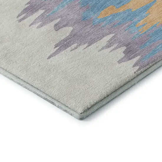 Peach Green And Blue Abstract Washable Area Rug With UV Protection Photo 7