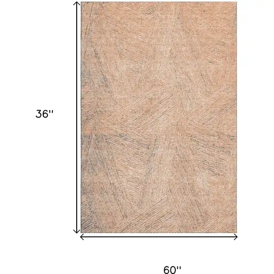 Peach Ivory And Gray Abstract Washable Area Rug With UV Protection Photo 8