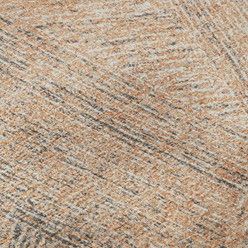 Peach Ivory And Gray Abstract Washable Area Rug With UV Protection Photo 7