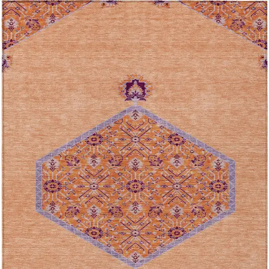 Peach Purple And Burgundy Oriental Washable Indoor Outdoor Area Rug Photo 7