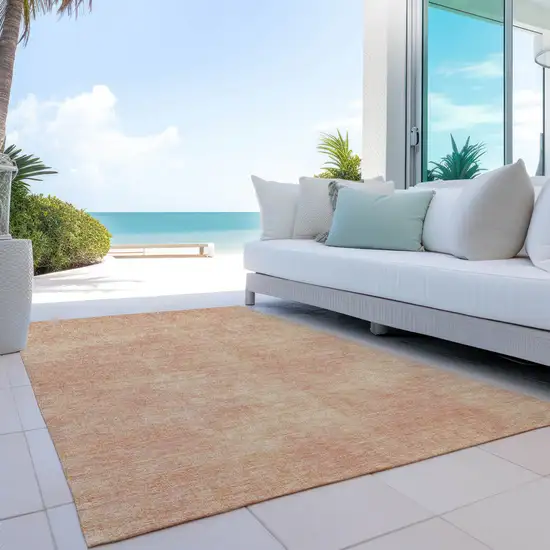 Peach Washable Indoor Outdoor Area Rug Photo 9