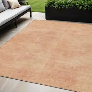 Photo of Peach Washable Indoor Outdoor Area Rug