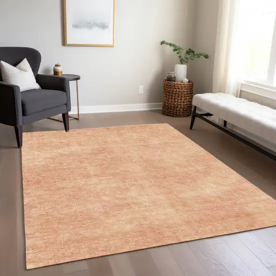 Peach Washable Indoor Outdoor Area Rug Photo 8