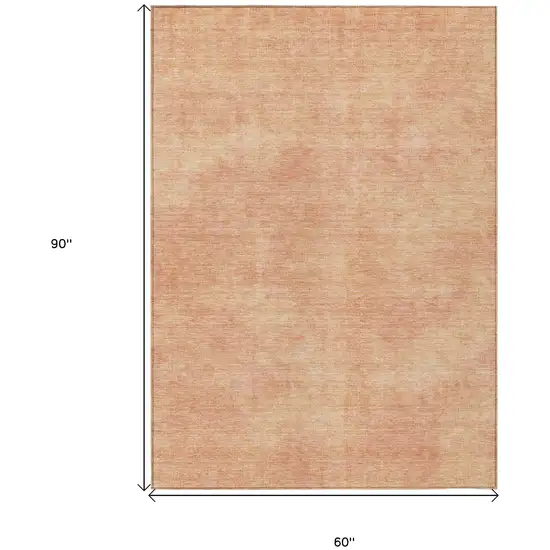 Peach Washable Indoor Outdoor Area Rug Photo 3