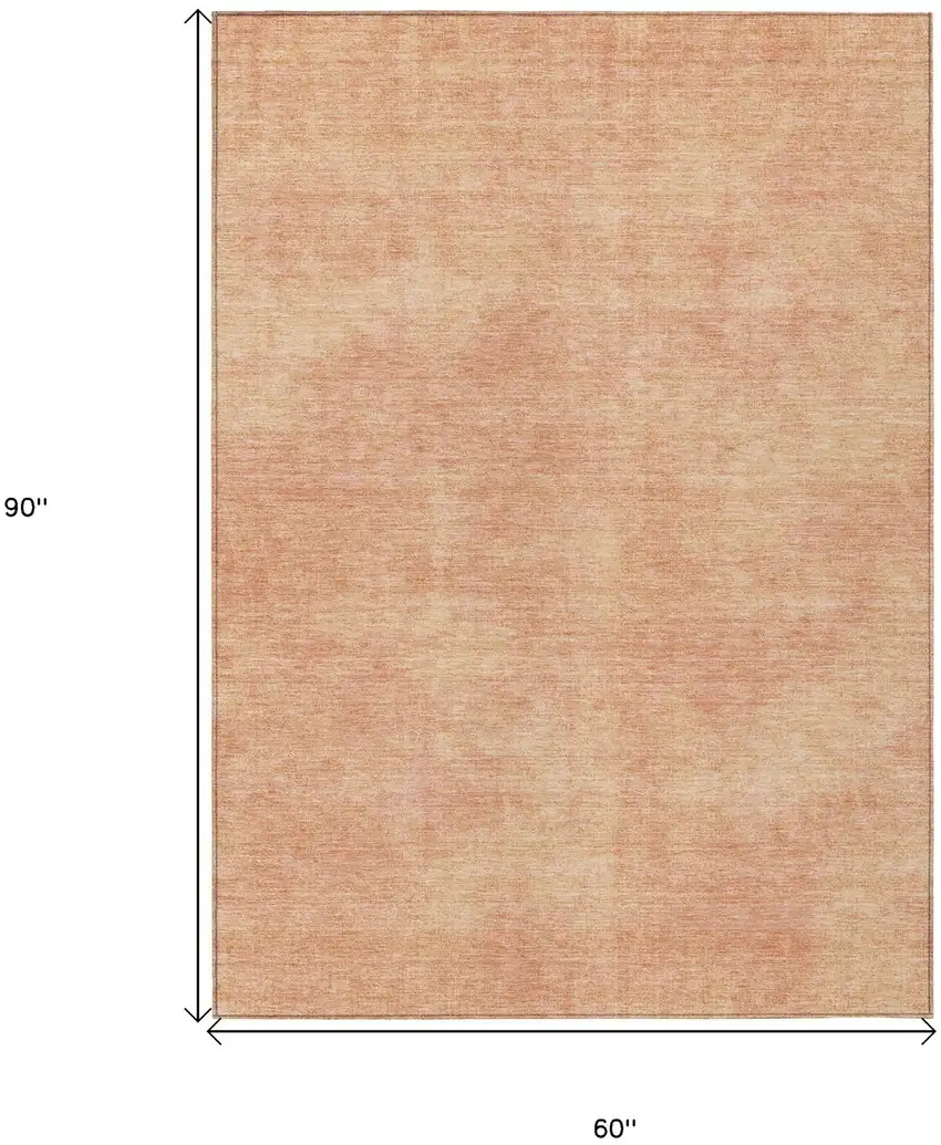 Peach Washable Indoor Outdoor Area Rug Photo 3