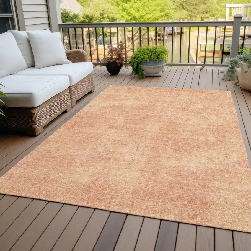 Peach Washable Indoor Outdoor Area Rug Photo 7