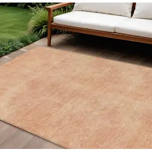 Photo of Peach Washable Indoor Outdoor Area Rug