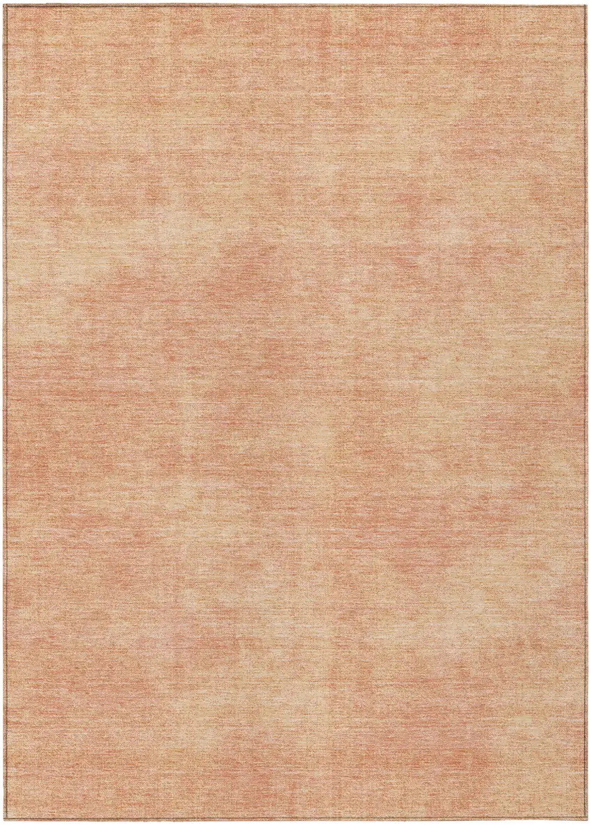 Peach Washable Indoor Outdoor Area Rug Photo 2