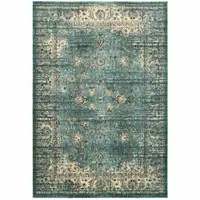 Photo of Peacock Blue and Ivory Indoor Area Rug