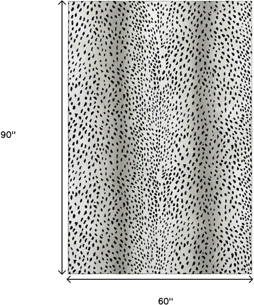 Pearl And Black Animal Print Washable Indoor Outdoor Area Rug Photo 3