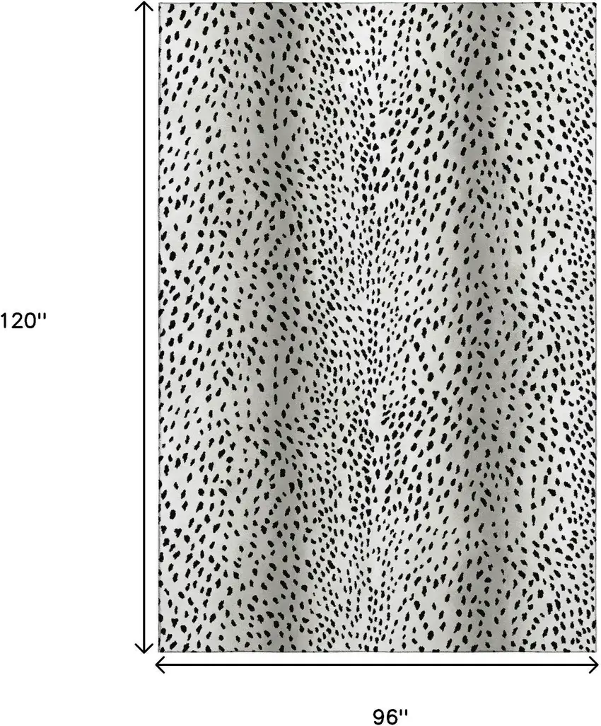 Pearl And Black Animal Print Washable Indoor Outdoor Area Rug Photo 3