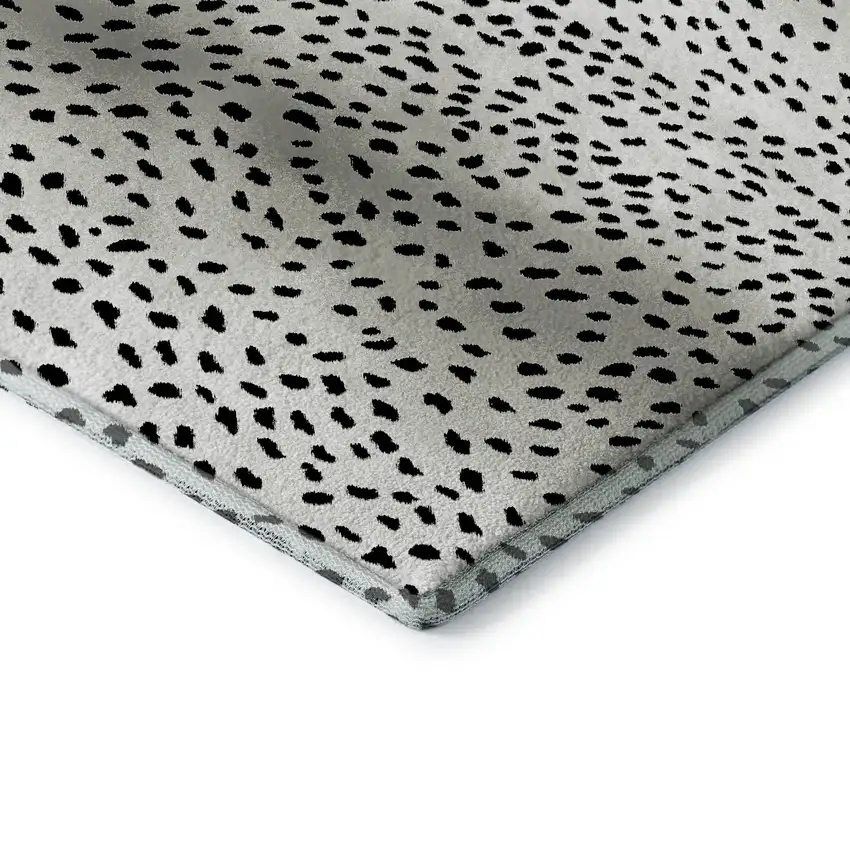 Pearl And Black Animal Print Washable Indoor Outdoor Area Rug Photo 4