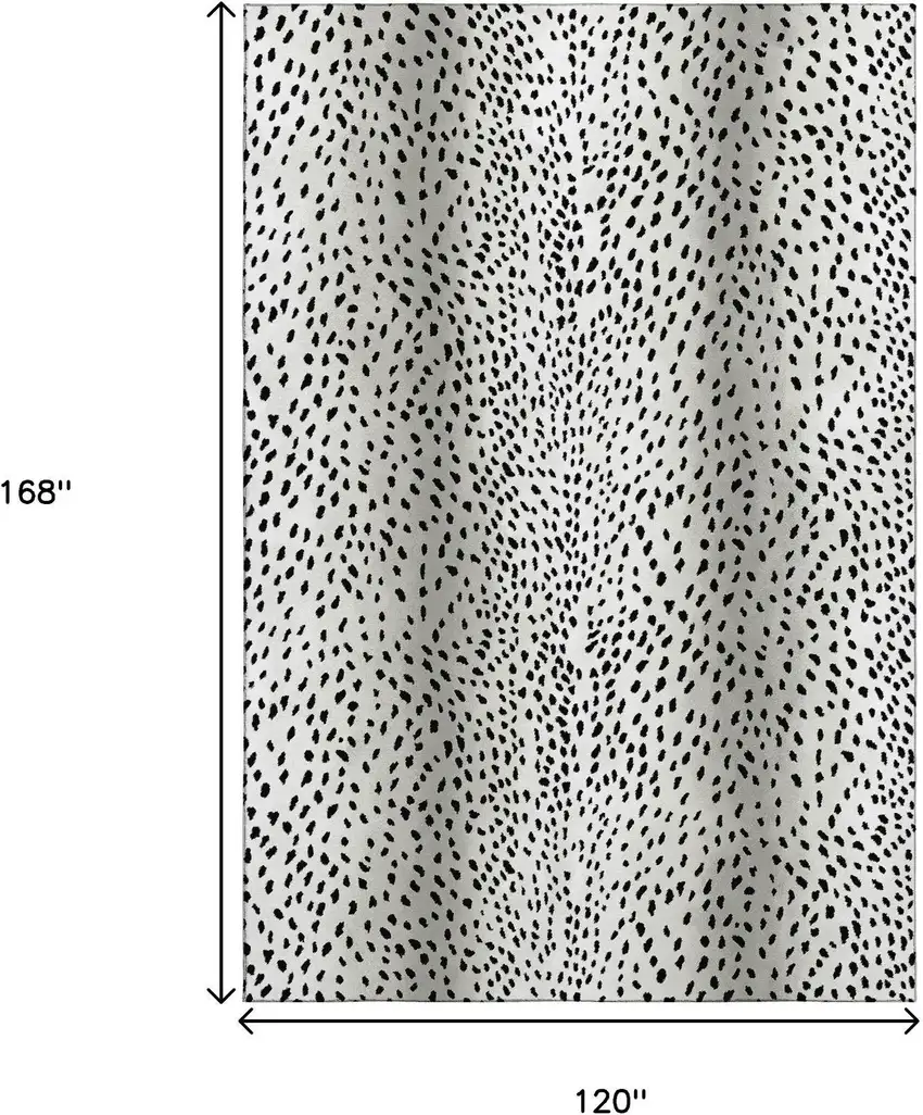 Pearl And Black Animal Print Washable Indoor Outdoor Area Rug Photo 3