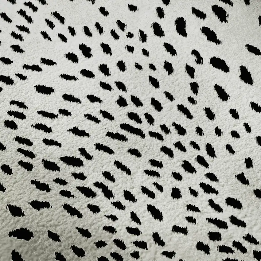 Pearl And Black Animal Print Washable Indoor Outdoor Area Rug Photo 8