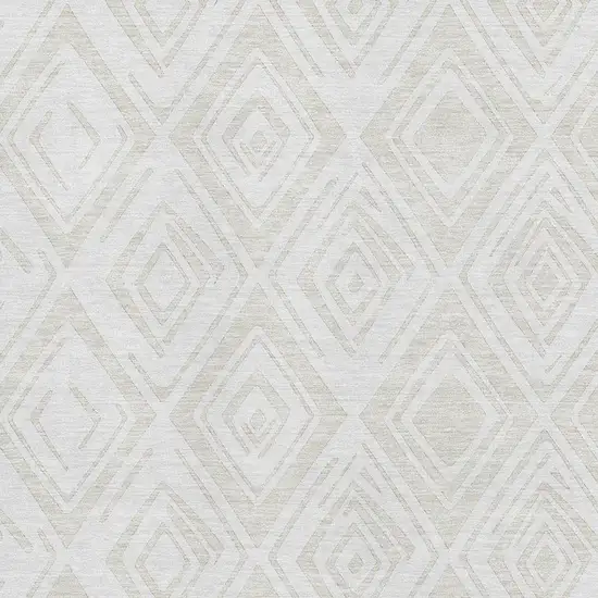 Pearl And Ivory Diamond Washable Area Rug With UV Protection Photo 3