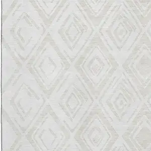 Photo of Pearl And Ivory Diamond Washable Area Rug With UV Protection