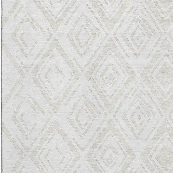 Pearl And Ivory Diamond Washable Area Rug With UV Protection Photo 3