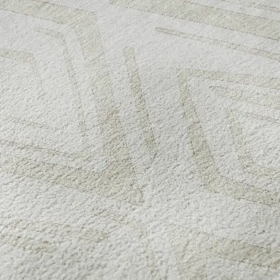 Pearl And Ivory Diamond Washable Area Rug With UV Protection Photo 9