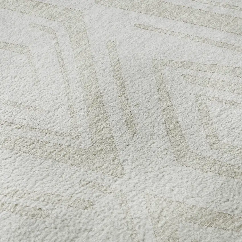 Pearl And Ivory Diamond Washable Area Rug With UV Protection Photo 9
