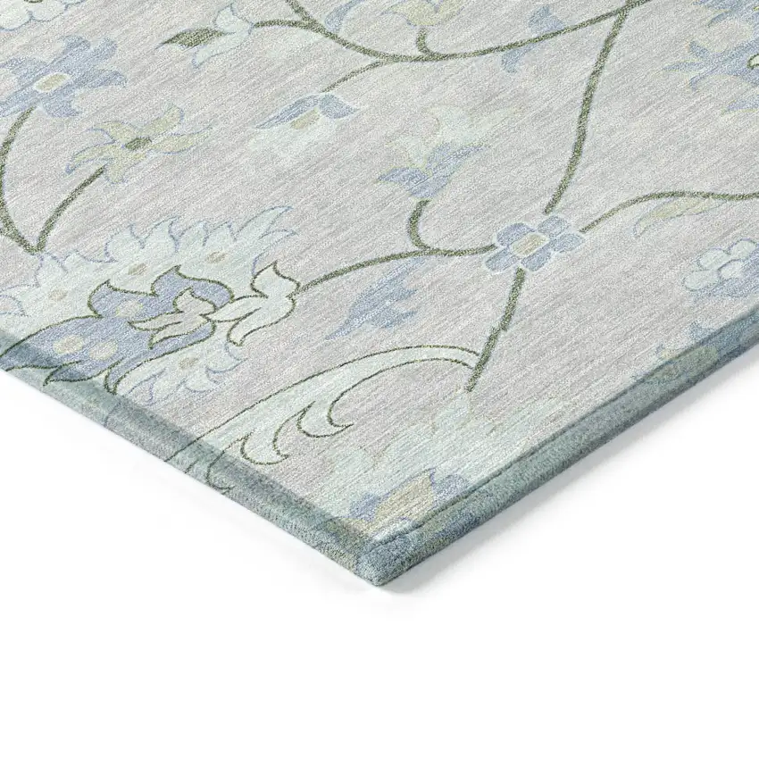 Pearl And Ivory Floral Washable Indoor Outdoor Area Rug Photo 6