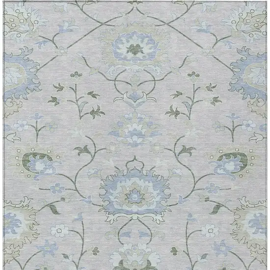 Pearl And Ivory Floral Washable Indoor Outdoor Area Rug Photo 4